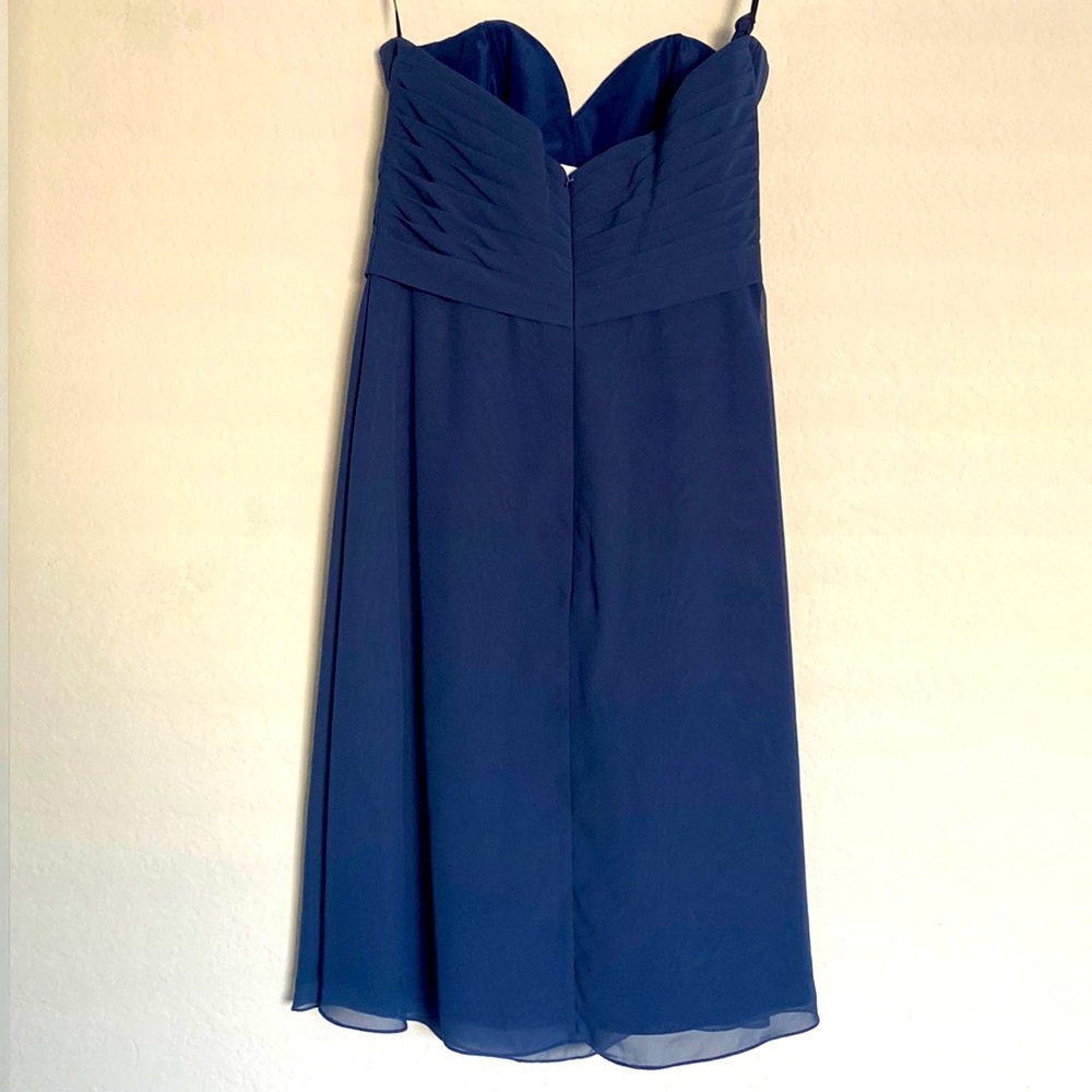 Allure Bridals - Navy Blue Strapless Short Cocktail Formal or Bridesmaids Dress - Picture 4 of 7